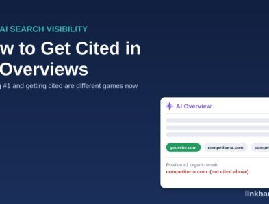 mock google ai overview showing a cited website versus an uncited number one ranking result