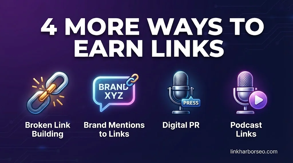 Broken Link Building, Unlinked Mentions, Digital PR, Podcasts
